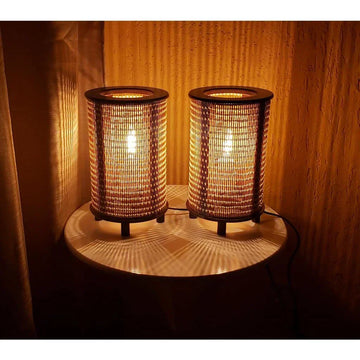 Pair of Japanese Bamboo Lamps